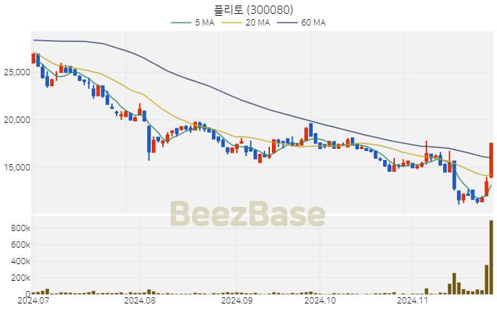 [주가 차트] 플리토 - 300080 (2024.11.26)