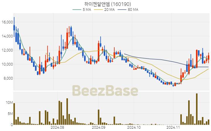 하이젠알앤엠 주가 분석 및 주식 종목 차트 | 2024.11.27