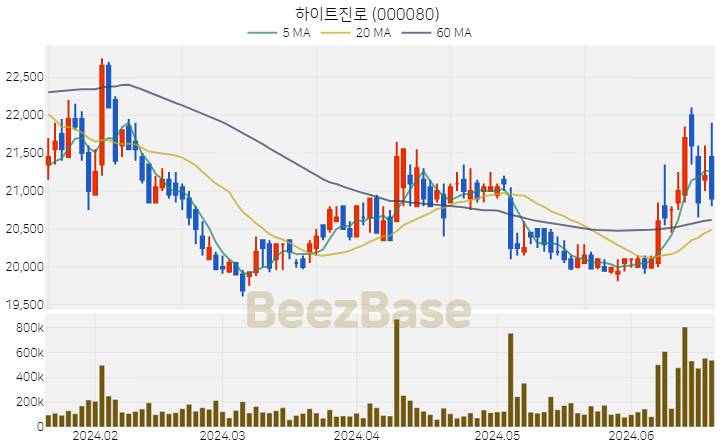 하이트진로 주가 분석 및 주식 종목 차트 | 2024.06.20