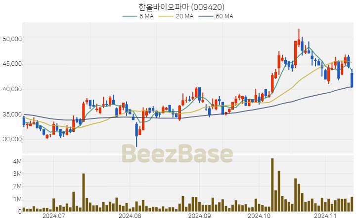 한올바이오파마 주가 분석 및 주식 종목 차트 | 2024.11.13