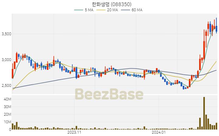 한화생명 주가 분석 및 주식 종목 차트 | 2024.02.13