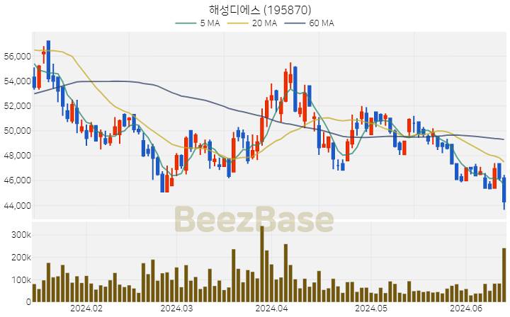 해성디에스 주가 분석 및 주식 종목 차트 | 2024.06.14