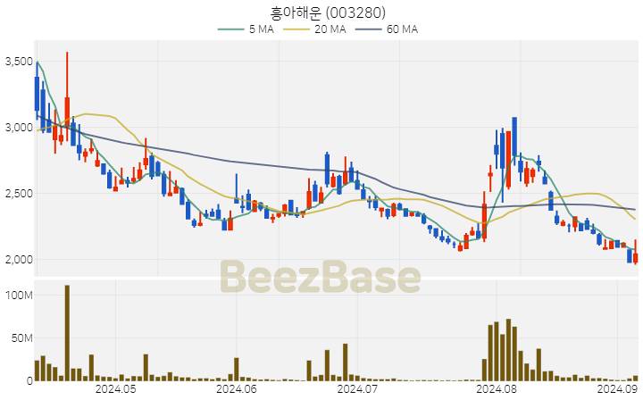 흥아해운 주가 분석 및 주식 종목 차트 | 2024.09.05