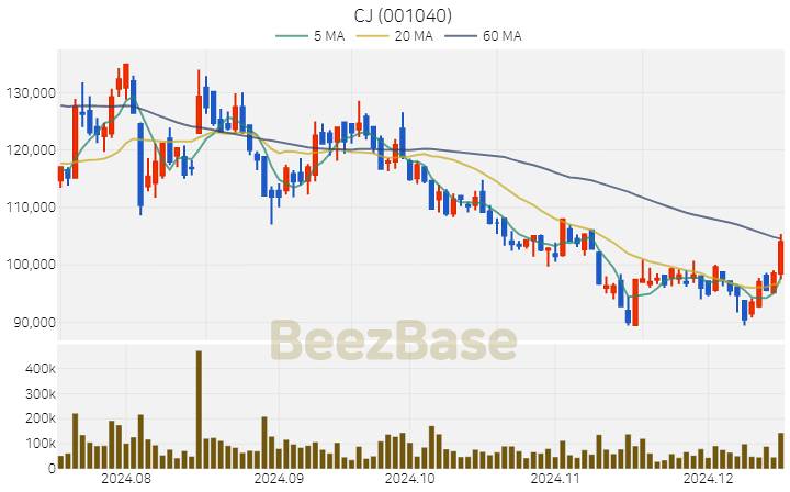 CJ 주가 분석 및 주식 종목 차트 | 2024.12.16