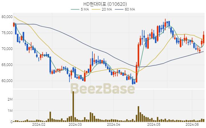 HD현대미포 주가 분석 및 주식 종목 차트 | 2024.06.12